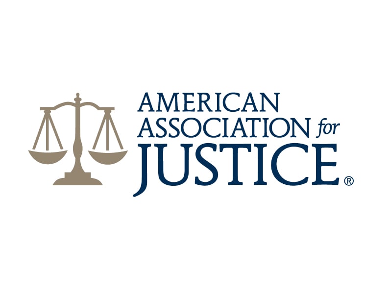 Logo of the American Association for Justice, representing legal advocacy for personal injury victims in Las Vegas and nationwide.