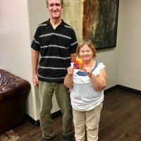 Elderly couple Christmas in July 2018