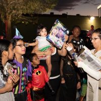 Gathering crowd Trunk or Treat event