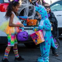 Children in costumes Trunk or Treat