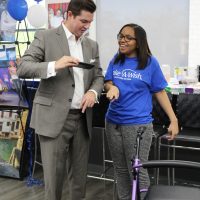 Paul Powell and woman ice cream social