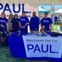 Paul Powell staff and merchandise table
