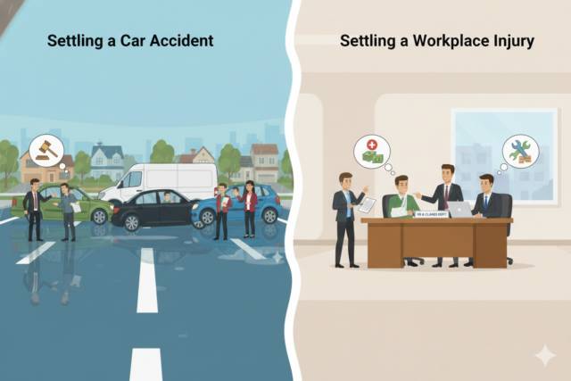 Settling a Car Accident vs. Settling a Workplace Injury