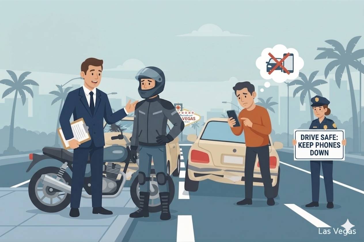 Motorcycle Accident Lawyer in Las Vegas Protecting Riders Against Distracted Drivers
