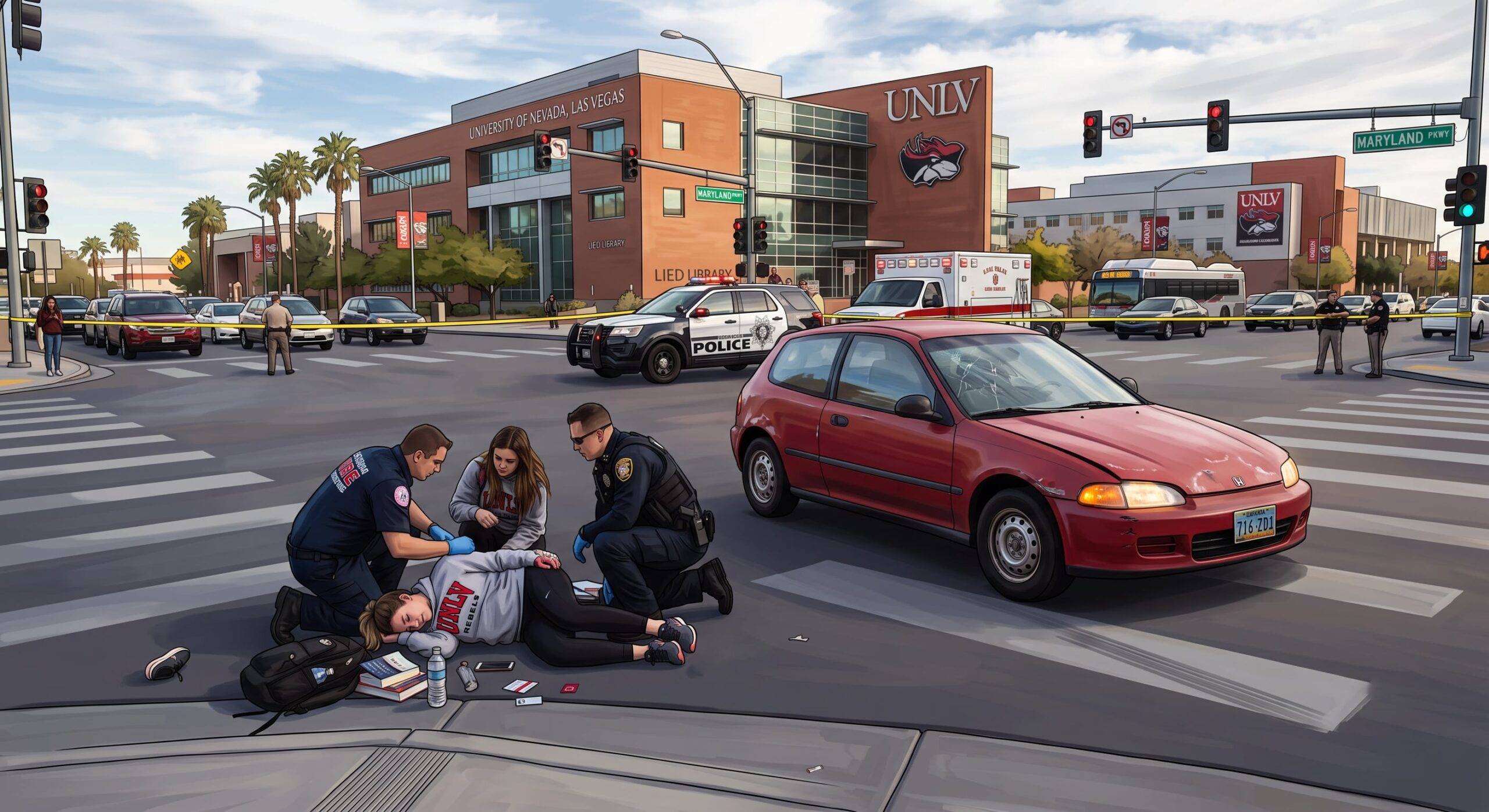 UNLV Pedestrian Accident Lawyer | Maryland Parkway Injury Attorney | Lied Library